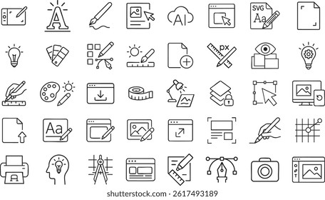 Graphic Design Icons, Vector Illustration Isolated on White Background