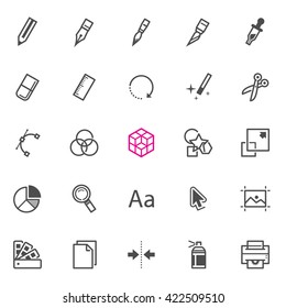 Graphic Design icons with White Background