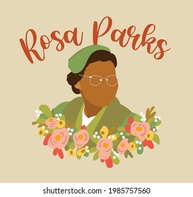Graphic Design Illustration Decorative Rosa Parks Civil Rights Activist Minimalist Portrait