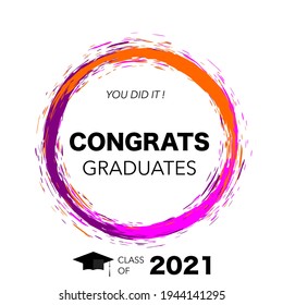 graphic design illustration of graduation 2021, good for student graduation