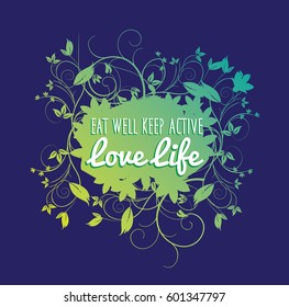 graphic design illustration with healthy lifestyle motif