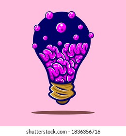 Graphic design illustration of a lightbulb made with several unique artistic bubble components with intricate workmanship and detail, vector file.