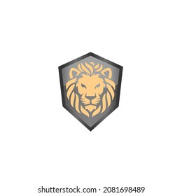 Graphic design illustration of a simple lion logo emblem for any logo purposes related to wild animals
