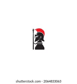 graphic design illustration of spartan pawn, soldier, black red, loyal, suitable for security.