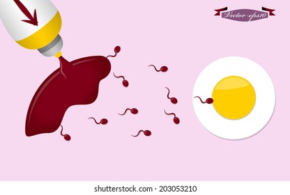 graphic design illustration vector concept of sperm finding egg