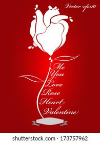 graphic design illustration vector of heart as rose flower, valentine's day design concept