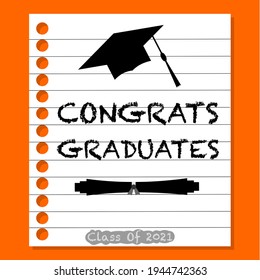 graphic design illustrations of graduation 2021, good for graduation students in schools and universities