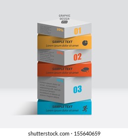 Graphic design infographics. Presentation data in a column.