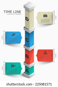 Graphic design infographics. Presentation data in a column.
