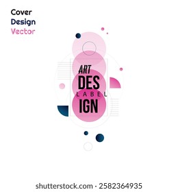 Graphic Design Labels in Geometric Style, Modern Minimalist Vector Templates