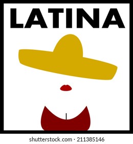 graphic design of latina wearing sombrero