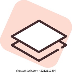Graphic design layer, illustration, vector on white background.