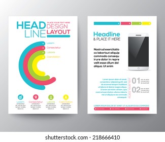 Graphic Design Layout with smart phone concept vector template for flyer brochure leaflet poster 