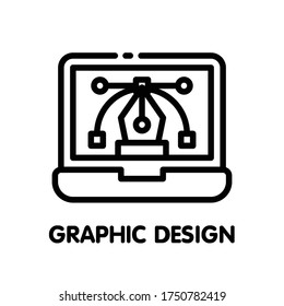 Graphic design learning outline icon style design illustration on white background eps.10