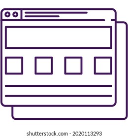 Grafikdesign Logo Piktogramm Web-Symbol Vektorsymbol. Digitales Werkzeug für kreatives Studio mit flachem Umrisssymbol mit offenem Anwendungsfenster