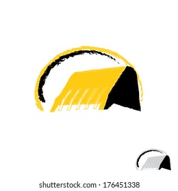 graphic design - mechanical means in yellow and gray