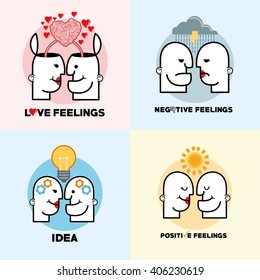 Graphic design of Mind and Thinking , vector illustration