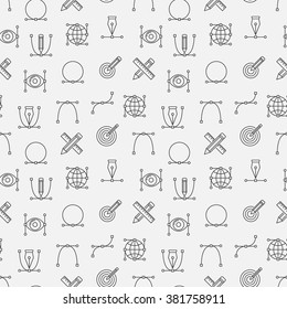 Graphic Design Minimal Pattern - Vector Designer Seamless Background With Linear Signs