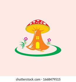 Graphic design for mushroom house pictures.