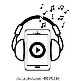 Graphic design of Music Online , vector illustration