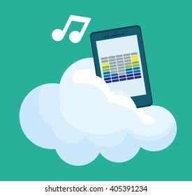 Graphic design of Music Online , vector illustration