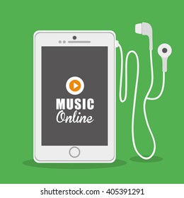 Graphic Design Of Music Online , Vector Illustration