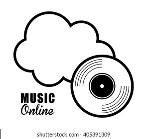 Graphic design of Music Online , vector illustration