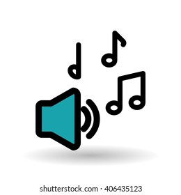 Graphic design of music , vector illustration