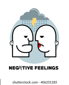 Graphic design of Negative feeling, vector illustration