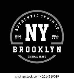 graphic design new york, brooklyn for t-shirt print and others, vector illustration