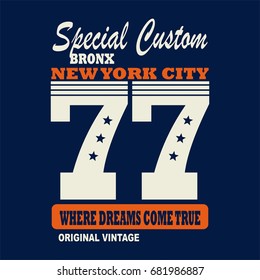 graphic design NEW YORK CITY for shirt and print