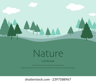 Graphic design of a nighttime landscape in nature. 