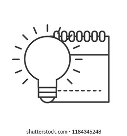 graphic design notepad and bulb idea creativity