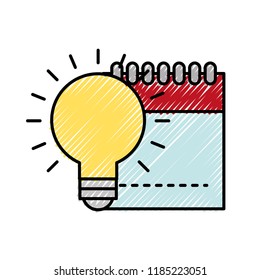 graphic design notepad and bulb idea creativity
