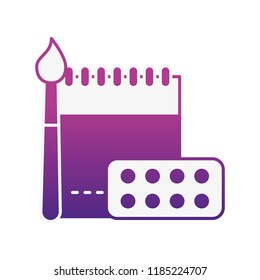 graphic design notepad palette color and brush