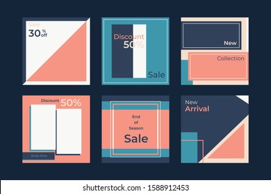 Graphic design online template background for social media content on website or application in color vector file
