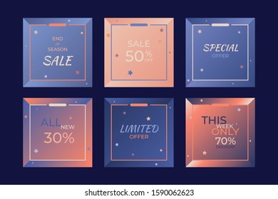 Graphic design online template background for social media content on website or application in color vector file