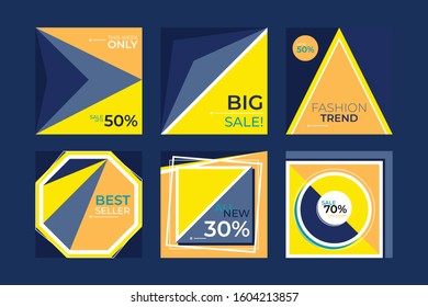 Graphic design online template background for social media content on website or application in color vector file