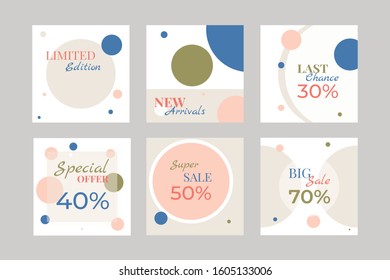 Graphic design online template background for social media content on website or application in color vector file