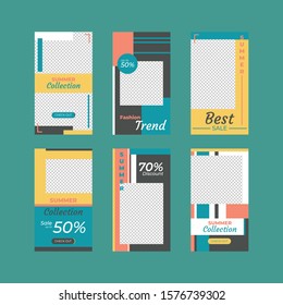 Graphic design online template for social media content on website or application in color vector file