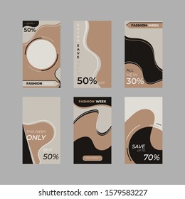 Graphic design online template for social media content on website or application in earth tone style vector file