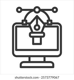 Graphic Design Outline Icon Vector Illustration
