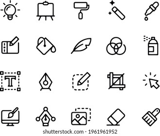 Graphic Design Outline Icons vector design 