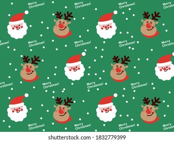 It's a graphic design pattern for a happy Christmas. It is the best design source such as Christmas cards, posters, and events as Santa and Rudolph characters.