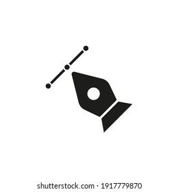 Graphic design pen tool icon isolated on white background.