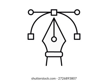 Grafikdesign-Stiftsymbol mit Kurven- und Ankerpunkten