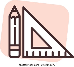 Lápiz de diseño gráfico, ilustración, vector sobre fondo blanco.
