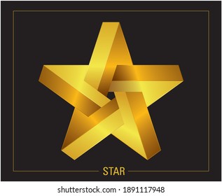 Graphic Design Pentagram Star. Vector Illustration.