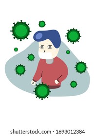 Graphic design, people wearing masks for viruses