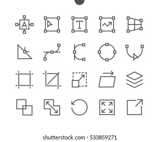 Graphic Design Pixel Perfect Well-crafted Vector Thin Line Icons 48x48 Ready for 24x24 Grid for Web Graphics and Apps with Editable Stroke. Simple Minimal Pictogram Part 1-4